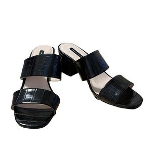 French Connection Slip on Sandals Block Heel